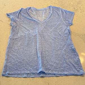J.Crew 100% Linen Light Blue V-Neck Women's Top size XL